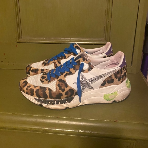 Golden Goose Calf Hair Animal Print Athletic Sneakers - Picture 4 of 14